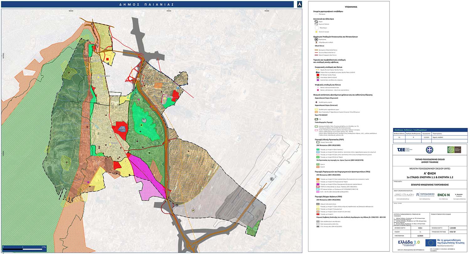 ΤΠΣ Δήμου Παιανίας - Χάρτες εναλλακτικών σεναρίων