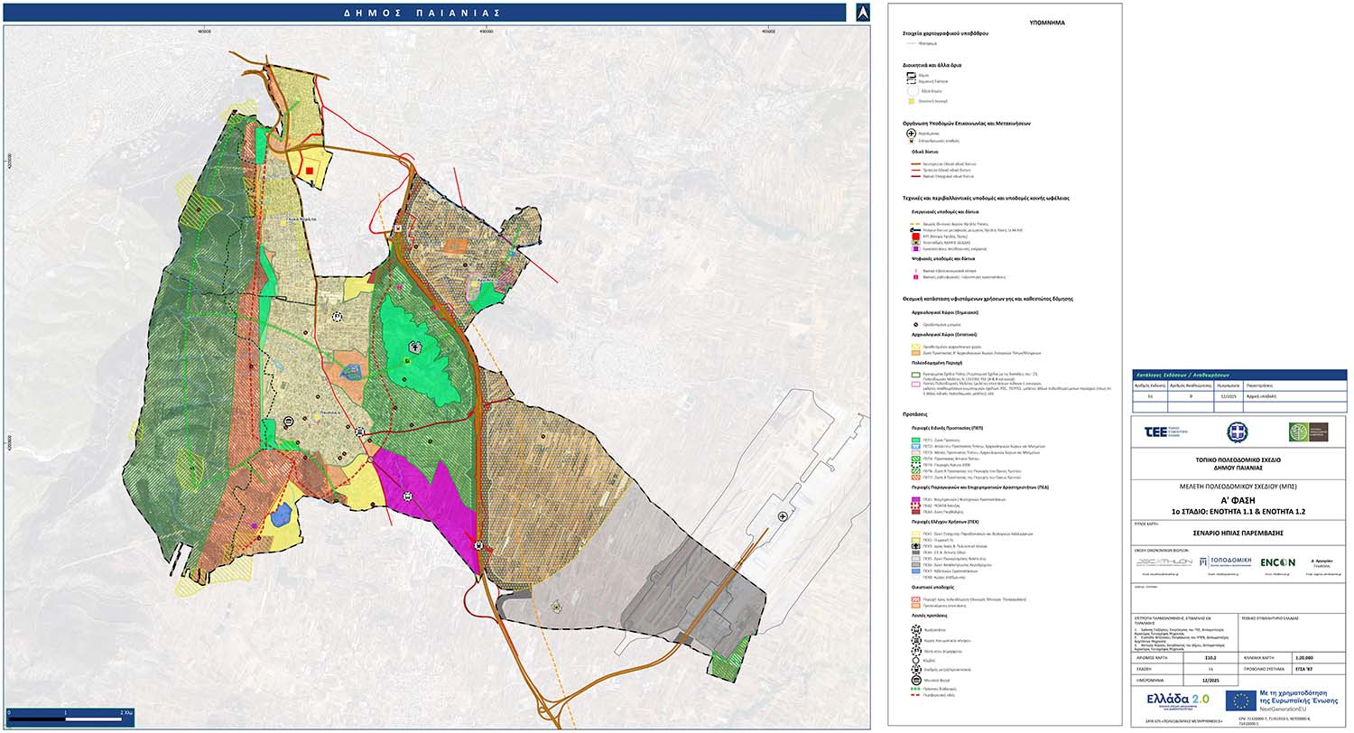 ΤΠΣ Δήμου Παιανίας - Χάρτες εναλλακτικών σεναρίων